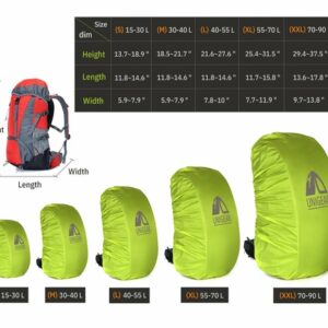 Backpack Rain Cover - Waterproof 5000mm 10L~90L