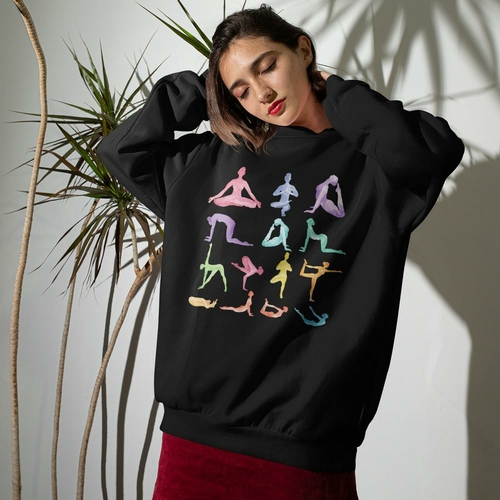 Yoga Theme Crewneck Sweatshirt - Image 3